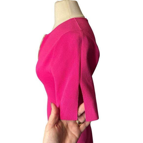 Stella McCartney NEW Hot Pink Fit And Flare Midi Dress HoCo Formal - Picture 3 of 10